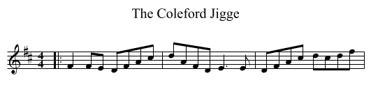 Coleford Jigge, The  - staff notation