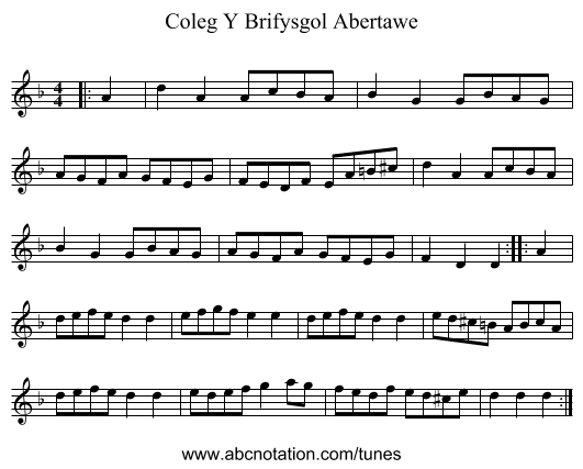 Coleg Y Brifysgol Abertawe - staff notation