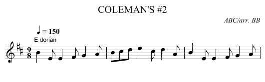 COLEMAN'S #2 - staff notation