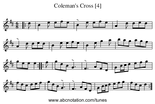 Coleman's Cross [4] - staff notation