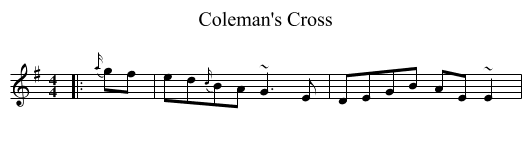 Coleman's Cross - staff notation