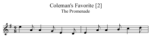 Coleman's Favorite [2] - staff notation