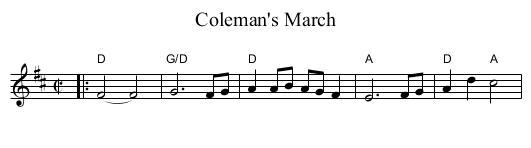 Coleman's March - staff notation