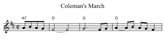 Coleman's March - staff notation