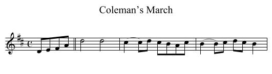 Coleman’s March - staff notation