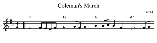 Coleman's March - staff notation