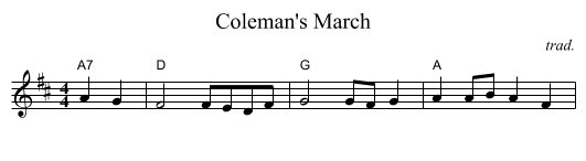 Coleman's March - staff notation