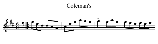 Coleman's - staff notation