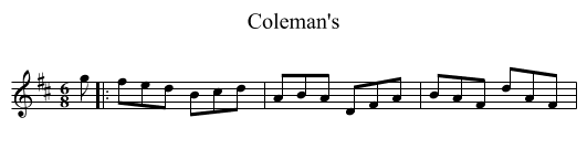 Coleman's - staff notation