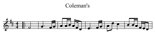 Coleman's - staff notation