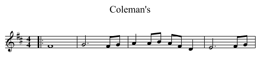 Coleman's - staff notation