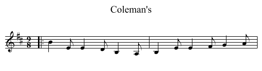 Coleman's - staff notation
