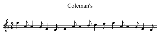 Coleman's - staff notation