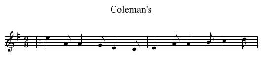 Coleman's - staff notation