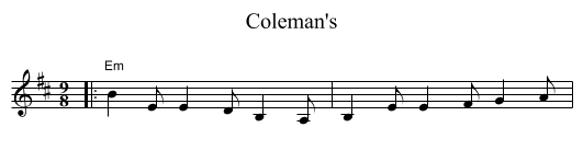 Coleman's - staff notation