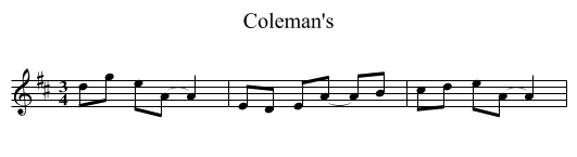 Coleman's - staff notation