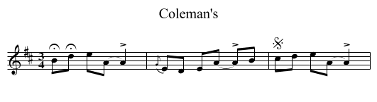 Coleman's - staff notation