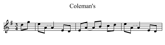 Coleman's - staff notation