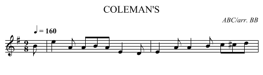COLEMAN'S - staff notation