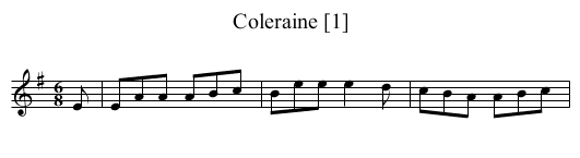 Coleraine [1] - staff notation