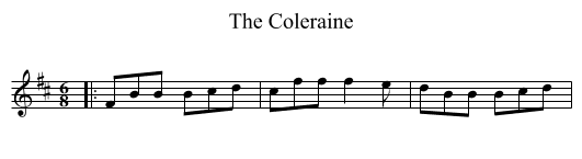 Coleraine, The  - staff notation