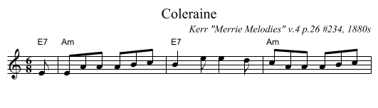 Coleraine - staff notation