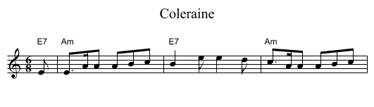 Coleraine - staff notation