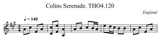 Colins Serenade. THO4.120 - staff notation