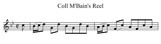 Coll M'Bain's Reel - staff notation