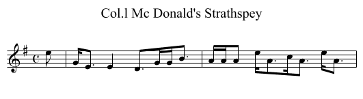 Col.l Mc Donald's Strathspey - staff notation