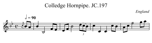 Colledge Hornpipe. JC.197 - staff notation