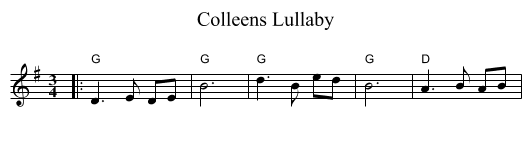 Colleens Lullaby - staff notation