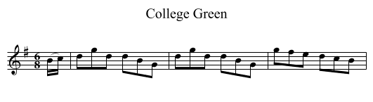 College Green - staff notation