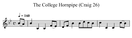 College Hornpipe (Craig 26), The - staff notation