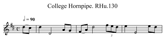 College Hornpipe. RHu.130 - staff notation
