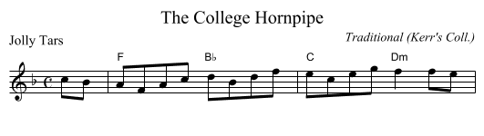 College Hornpipe, The  - staff notation