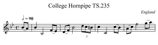 College Hornpipe TS.235 - staff notation