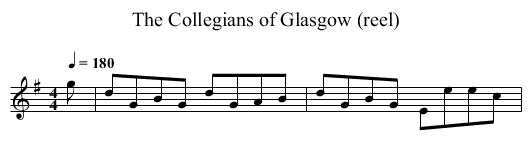 Collegians of Glasgow (reel), The - staff notation