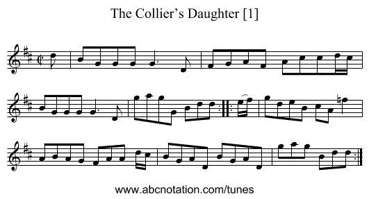 Collier’s Daughter [1], The - staff notation