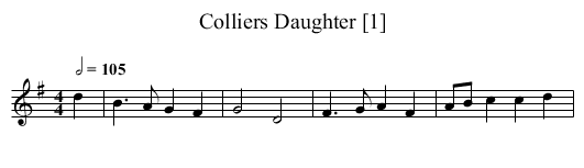 Colliers Daughter [1] - staff notation