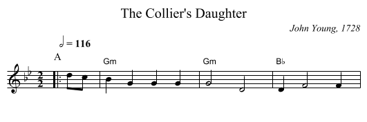 Collier's Daughter, The  - staff notation