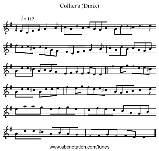 Collier's (Dmix) - staff notation