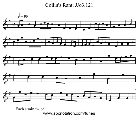 Collin's Rant. JJo3.121 - staff notation