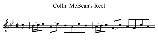 Colln. McBean's Reel - staff notation