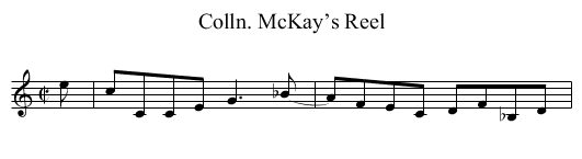 Colln. McKay’s Reel - staff notation