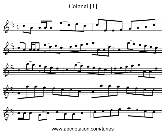Colonel [1] - staff notation