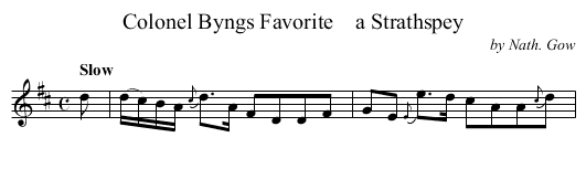 Colonel Byngs Favorite    a Strathspey - staff notation