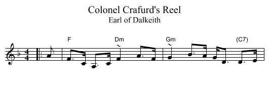 Colonel Crafurd's Reel - staff notation