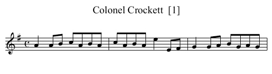 Colonel Crockett  [1] - staff notation