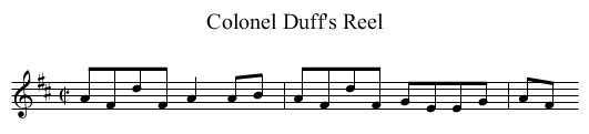 Colonel Duff's Reel - staff notation
